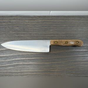Vintage Chicago Cutlery 42S Chef’s Knife 8” Blade 1990s Wood Rivet Handle EUC